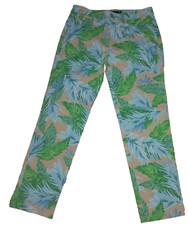 VINTAGE POLO RALPH LAUREN WOMENS TROPICAL LEAVES RETRO PANTS SIZE 8
