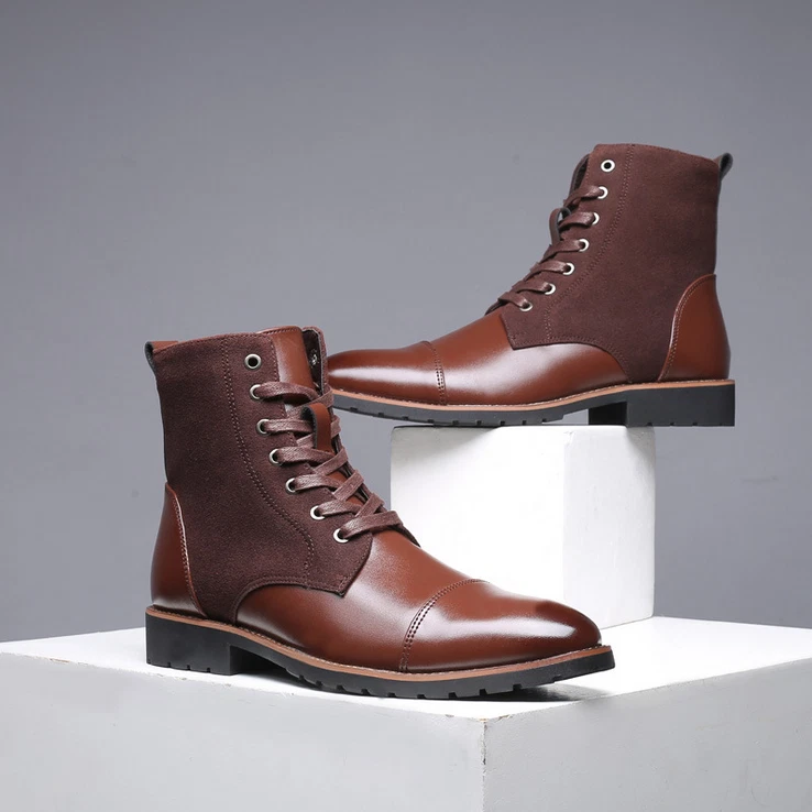 Leather boots shop with fur inside