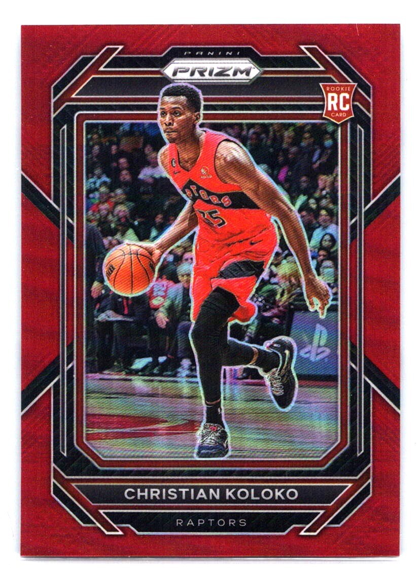2022-23 Panini Prizm Christian Koloko #265 Red Prizm /299 Rookie RC Raptors