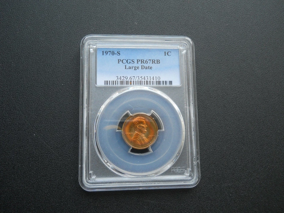 1970-S Lincoln Cent Proof Obverse Toning PCGS PR67RB - Image 3 of 4