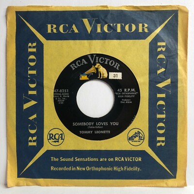 Tommy Leonetti 45 Somebody Loves You, Soul Dance 1963 Country Vinyl Record VG++