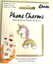 iDecoz Phone Charms Peel  Stick Metal Charms Stickers Rainbow  Unicorn New