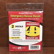 Pet Alert Safety Fire Rescue Stickers   EMERGENCY Rescue Decals -2 Decals 4x5  