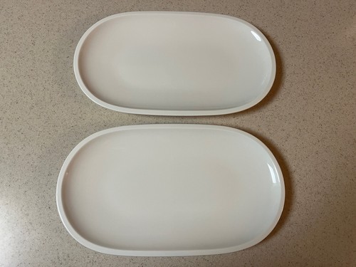 Villeroy And Boch Lot Of 2 Artesano Original White Pickle/Side Dish 11” Used