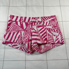 Lilly Pulitzer Shorts Womens 0 Pink White Yacht Seas Walsh Preppy Resort Summer