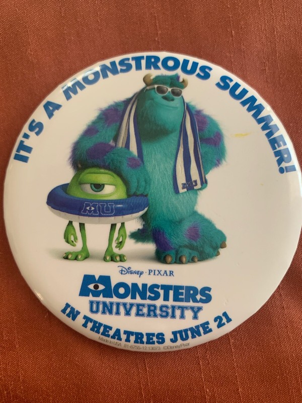 Walt Disney Pixar Monsters University Movie June 21 Summer PIN Round PROMO
