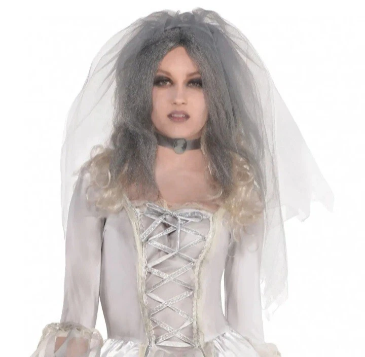 Disfraz de novia fantasma de Halloween talla adulto estándar vestido elegante Foto 3 de 4