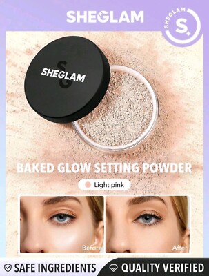 SHEGLAM gebackene Glüheinstellung Pulver-Hellrosa Ölkontrolle Lose Einstellung...