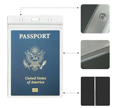 10Pack 4x6Inch Extra Large Porta Passaporto Badge ID Porta Carte PVC (ROSSO) - Foto 7 di 7