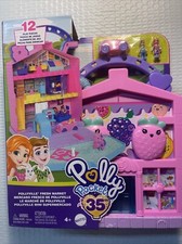 Mattel - Polly Pocket Pollyville Fresh Market Dolls  Playset New Toy Paper