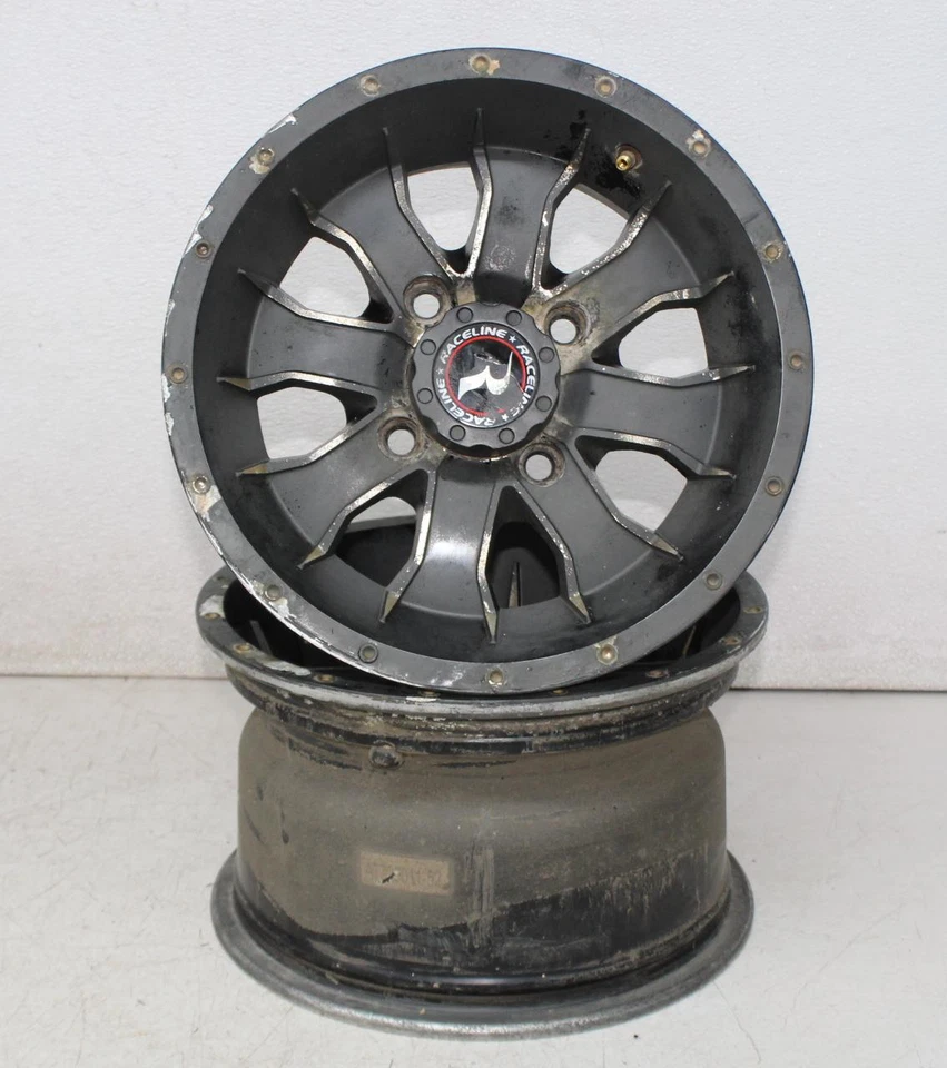 05-11 KAWASAKI BRUTE FORCE 650 RACELINE FRONT REAR BACK WHEELS RIMS SET - Image 2 of 4