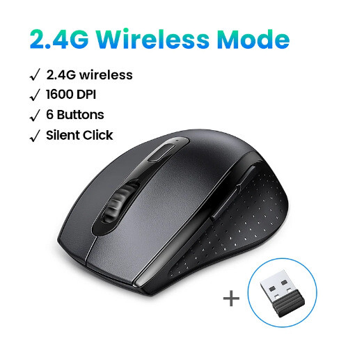 1600DPI Silent Wireless Mouse with 2.4GHz USB Receiver for Computers-image