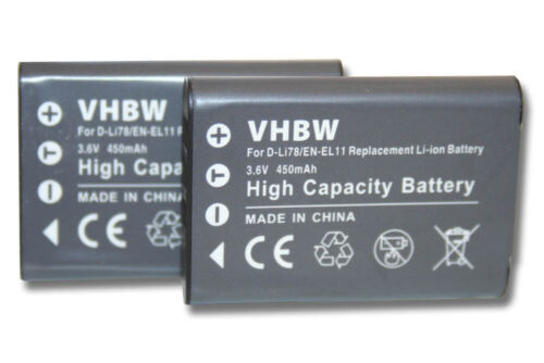 2 Batteries pour Olympus FE-370 450mAh - Bild 1 von 1