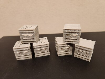 6x TNT Dynamite Crates Boxes  Wargames Model Scenery Terrain 20mm x 20mm