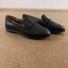 Franco Sarto Women's Shoe Size 5.5M Black Leather Slip On Hanah Loafer New