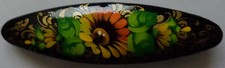 Russian WOOD HANDPAINTED BARRETTE HAIR PIN 14 s