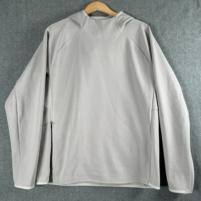 Lululemon Gridliner Fleece Hoodie Mens Large Gray Side Zip Fleece Pullover EUC