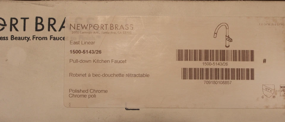 Newport 黄铜 1500 - 5143/26 - 东线拉式厨房龙头 - Pol. 铬 — 第 2/4 张图片