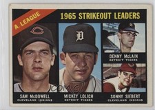 1966 Topps League Leaders Sam McDowell Mickey Lolich Denny McLain #226 g7g