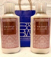 2pc Brand New Bath Body Works Wrapped In Vanilla Fragrance Body Lotion Set Lot