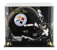 Steelers Hines Ward Signed F/S Speed Rep Helmet W/ Case w/ Yellow Sig BAS Wit