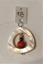 promo  pendentif 3,5 cm pierres véritables corail rose corail rouge nacre