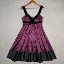 Banana Republic Dress Women 6 Purple Silk Blend Velvet Stretch Pleated Y2K Retro