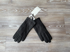 John Lewis Gloves Real Leather & Cashmere Lined Black MEDIUM - BNWT £55