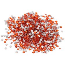 SS12/1440Pcs Glass Diamante Rhinestone, Man Made Gems, Orange Red