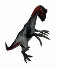 Schleich Therizinosaurus Red Black Dinosaur Figure 7 1/2 Tall Movable Arms