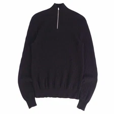 Hermes Knit Half Zip Sweater Long Sleeve Cashmere Top Men S Black Used MOLO-0