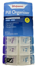 Weekly Pill Planner Organizer XL Easy Use AM/PM with Push Button 7 Day Box Case