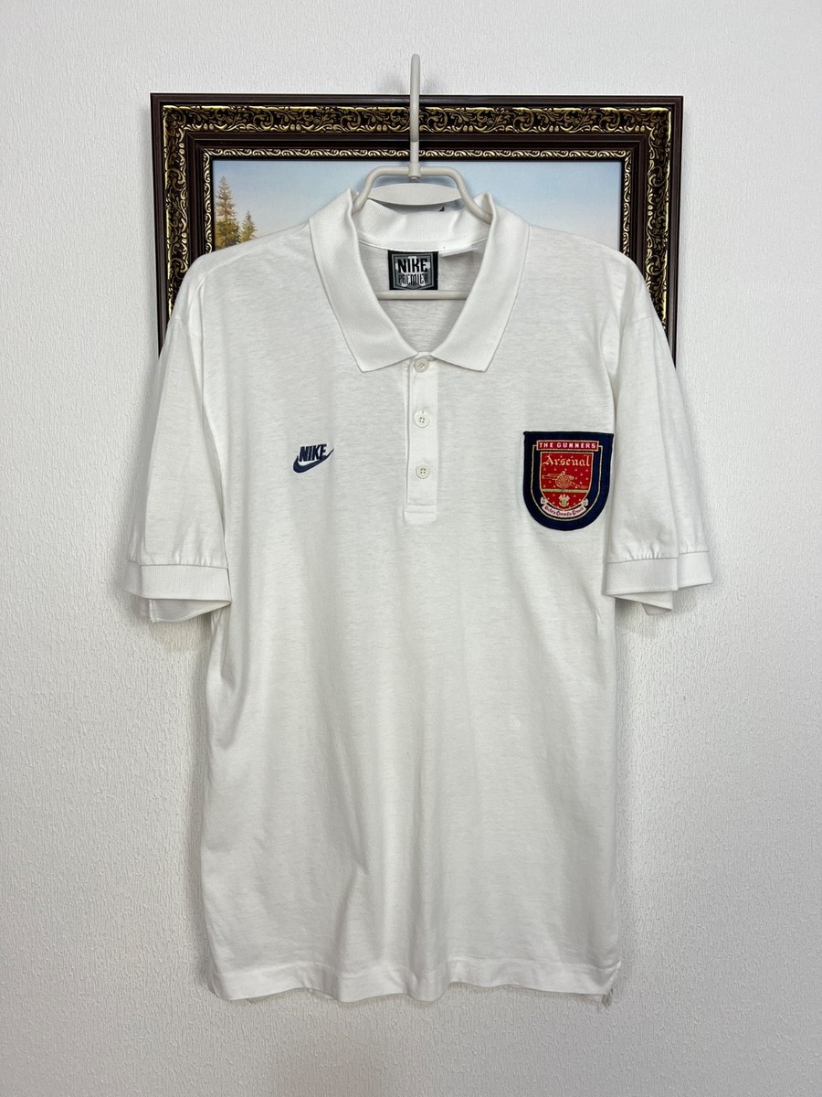 Vintage 90's Nike Arsenal Football Train Shirt Polo Soccer Gunners