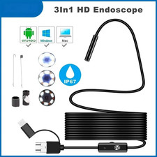 USB Type C Endoscope Borescope Snake Inspection Camera 3 in 1 for Phone Android.