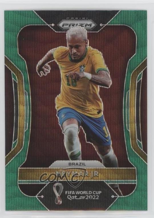 2022 Panini Prizm World Cup Qatar Green Wave Prizm Neymar Jr #32 h3a