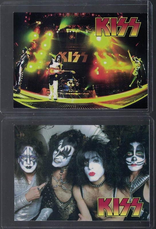 Music Trading Cards: KISS 1997 Promo, Press Pass #P1 & P2, Rock Band Lot, ex/nm
