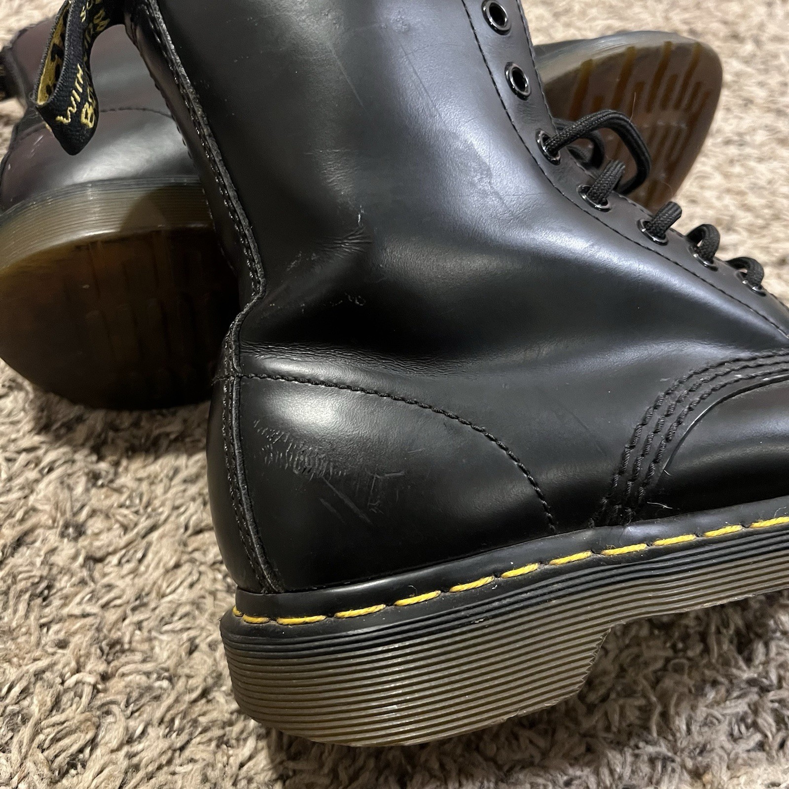 Doc Martens Classic Black Lace up Boots Women's Size 8 thumbnail 7