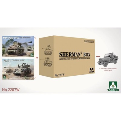 TAKOM TAK2207W_V 1/35 Sherman2 Box - M4A1(76W) VVSS Late Production & M51 ''De