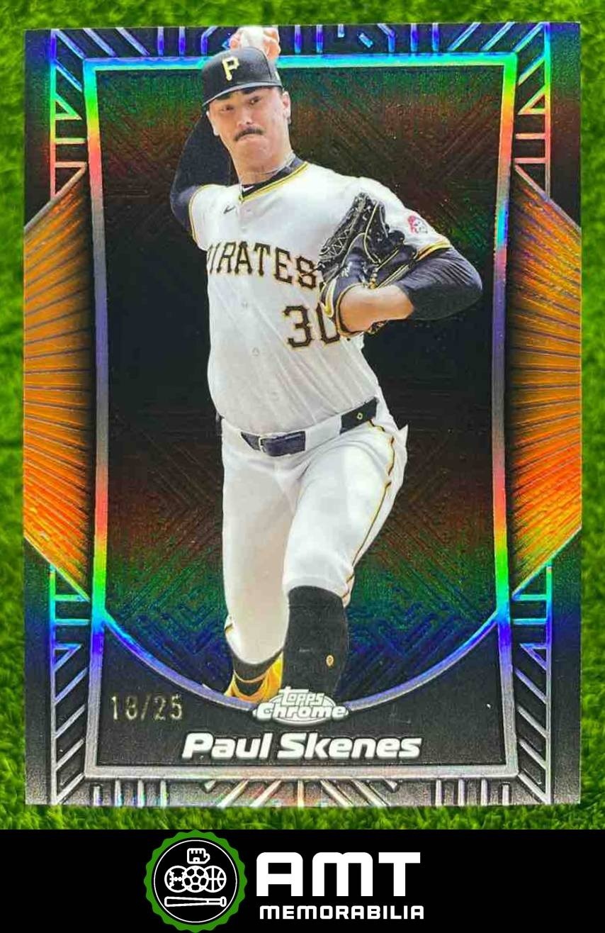Paul Skenes 2025 Topps Chrome 18/25 Shadow Etch Orange Pittsburgh Pirates #SE-9