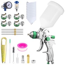HVLP Spray Gun Kit with 1.4/1.7/2.0/2.5mm Nozzles, Professional Car Paint Spray