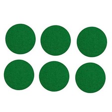 6 Pack Self Adhesive Air Hockey Mallet Felt Pads, Green, 94mm
