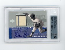 2001 Upper Deck Nolan Ryan Game Jersey Patch Auto BGS 8.5/10 Texas Rangers