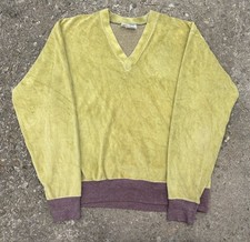 1970s Squire Lime Green Velour Lounge SWEATSHIRT.m/L.hippy Surfer.CA Made