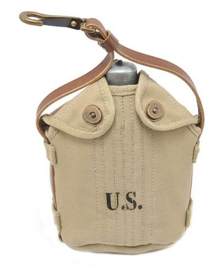 US WW1 M1910 Cavalry Canteen Cover Khaki marked JT&L 1918