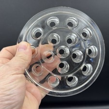 Vintage Flower Frog Heavy Clear Glass 16 Hole Flower Holder 5" Round