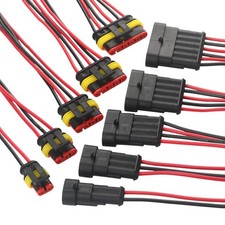 10x KFZ Stecker Steckverbindung Steckverbinder 2/3/4/5/6 polig Wasserdicht Kabel