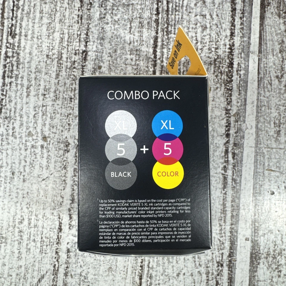 Genuine Kodak Verité 5 XL Black/Color Ink Cartridges Combo Pack  - Image 2 of 4