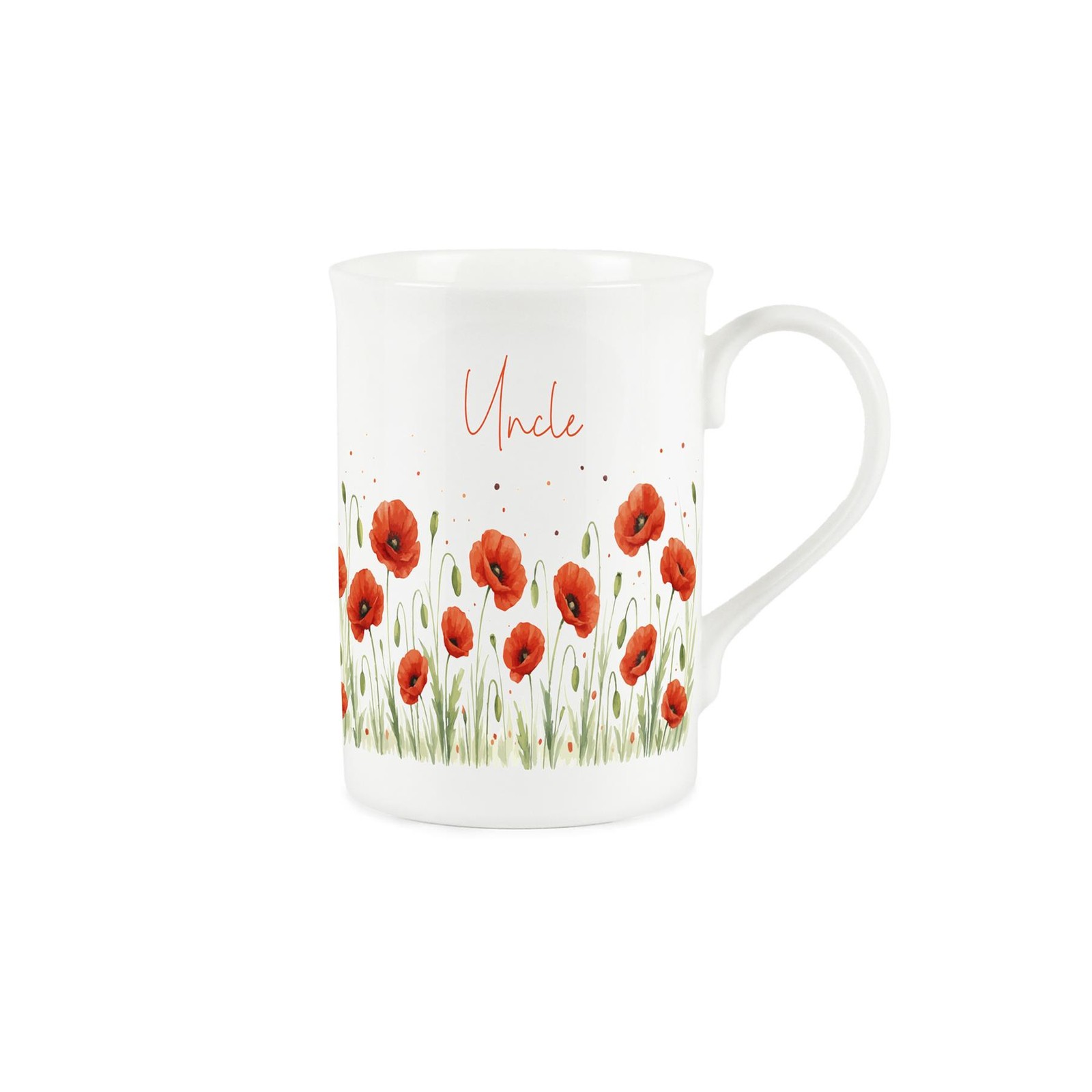 Summer Poppies Uncle Bone China Mug - Red Floral Remembrance Cup Garden Gifts