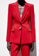 Zara New RED Fitted Blazer Size XL