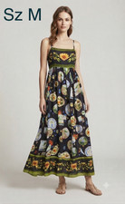 Farm Rio NWOT Sz M Maxi Dress Trip Souvenir Multicolor,Viscose/Cotton,Lining,Zip